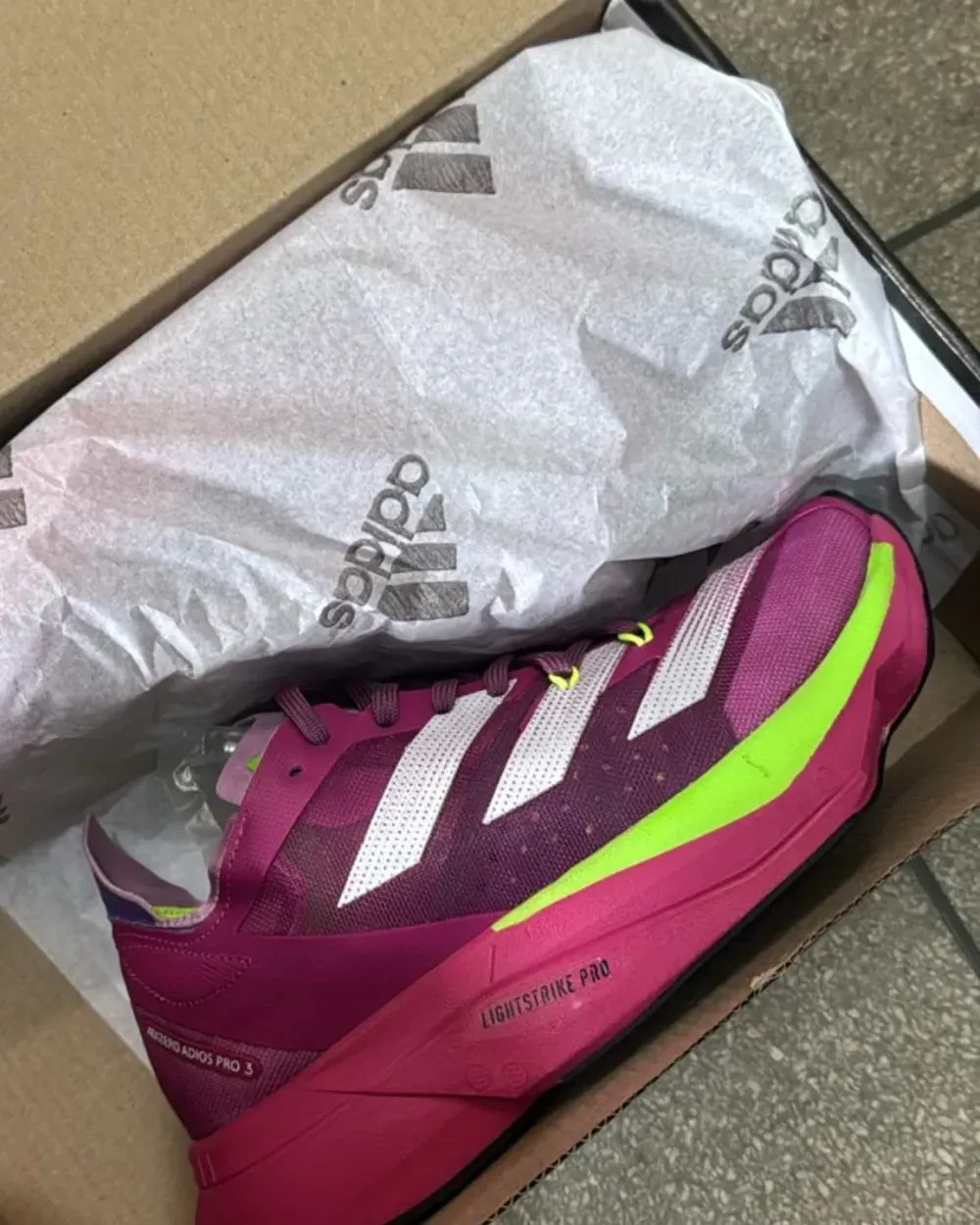 adidas Adizero rosa e verde-limão